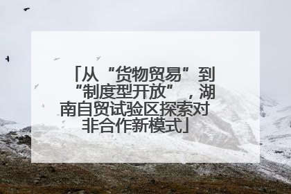 从“货物贸易”到“制度型开放”，湖南自贸试验区探索对非合作新模式