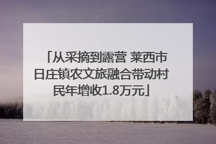 从采摘到露营 莱西市日庄镇农文旅融合带动村民年增收1.8万元