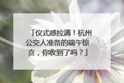 仪式感拉满！杭州公交人准备的端午惊喜，你收到了吗？