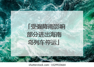 受强降雨影响 部分进出海南岛列车停运