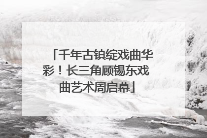 千年古镇绽戏曲华彩！长三角顾锡东戏曲艺术周启幕