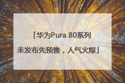 华为Pura 80系列未发布先预售，人气火爆