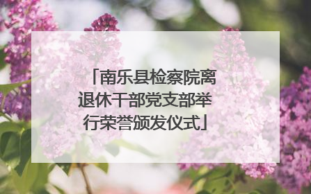 南乐县检察院离退休干部党支部举行荣誉颁发仪式