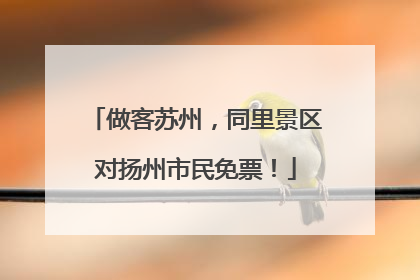 做客苏州，同里景区对扬州市民免票！