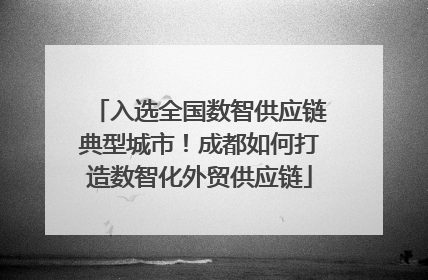 入选全国数智供应链典型城市！成都如何打造数智化外贸供应链