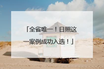 全省唯一！日照这一案例成功入选！