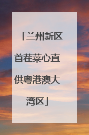 兰州新区首茬菜心直供粤港澳大湾区