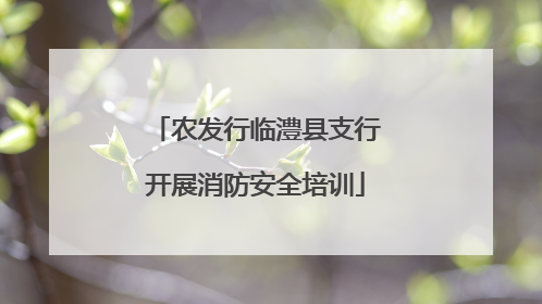农发行临澧县支行开展消防安全培训