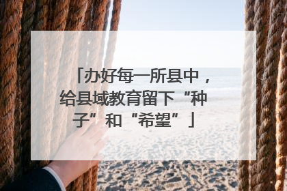 办好每一所县中，给县域教育留下“种子”和“希望”