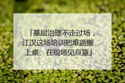 基层治理不走过场，江汉这场培训把难题搬上桌、在现场见真章