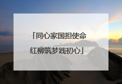 同心家国担使命 红柳筑梦践初心