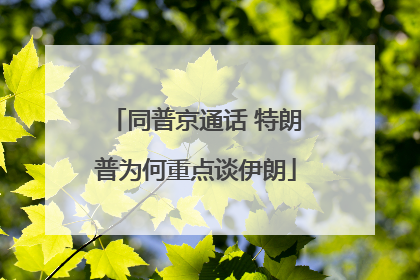 同普京通话 特朗普为何重点谈伊朗