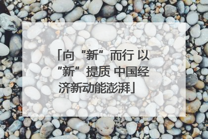 向“新”而行 以“新”提质 中国经济新动能澎湃