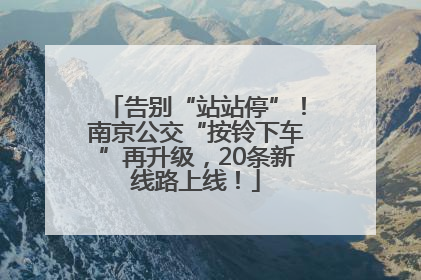 告别“站站停”！南京公交“按铃下车”再升级，20条新线路上线！