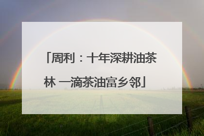 周利：十年深耕油茶林 一滴茶油富乡邻
