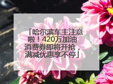 哈尔滨车主注意啦！420万加油消费券即将开抢，满减优惠享不停
