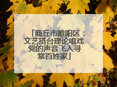 商丘市睢阳区：文艺搭台理论唱戏 党的声音飞入寻常百姓家
