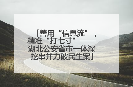 善用“信息流”，精准“打七寸”——湖北公安省市一体深挖串并力破民生案