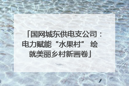 国网城东供电支公司：电力赋能“水果村” 绘就美丽乡村新画卷