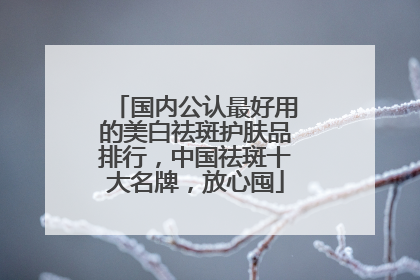 国内公认最好用的美白祛斑护肤品排行，中国祛斑十大名牌，放心囤