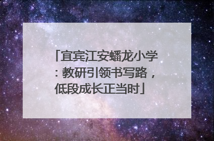 宜宾江安蟠龙小学：教研引领书写路，低段成长正当时