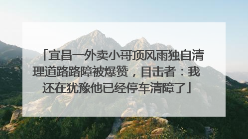 宜昌一外卖小哥顶风雨独自清理道路路障被爆赞，目击者：我还在犹豫他已经停车清障了