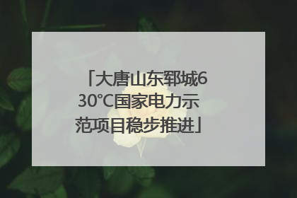 大唐山东郓城630℃国家电力示范项目稳步推进