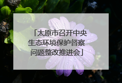 太原市召开中央生态环境保护督察问题整改推进会