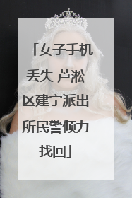 女子手机丢失 芦淞区建宁派出所民警倾力找回