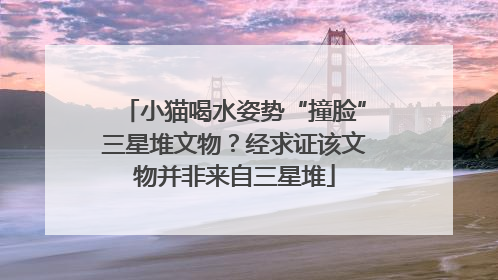 小猫喝水姿势“撞脸”三星堆文物？经求证该文物并非来自三星堆