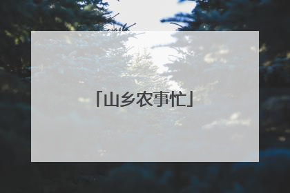 山乡农事忙
