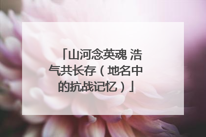 山河念英魂 浩气共长存（地名中的抗战记忆）