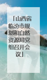 山西省临汾市规划和自然资源局党组召开会议