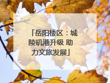 岳阳楼区：城陵矶港升级 助力文旅发展