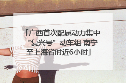 广西首次配属动力集中“复兴号”动车组 南宁至上海省时近6小时