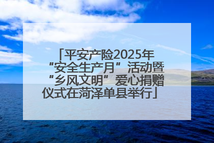 平安产险2025年“安全生产月”活动暨“乡风文明”爱心捐赠仪式在菏泽单县举行