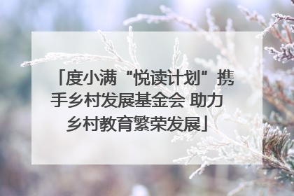 度小满“悦读计划”携手乡村发展基金会 助力乡村教育繁荣发展