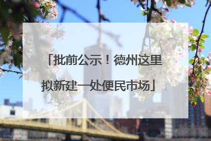 批前公示！德州这里拟新建一处便民市场