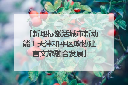 新地标激活城市新动能！天津和平区政协建言文旅融合发展