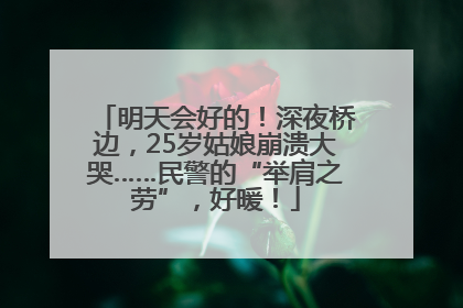 明天会好的！深夜桥边，25岁姑娘崩溃大哭……民警的“举肩之劳”，好暖！