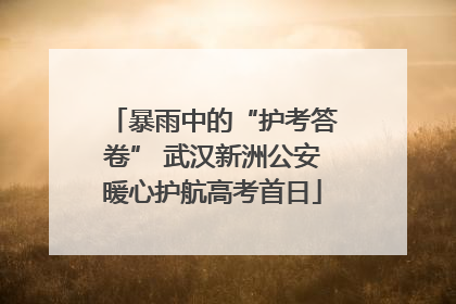 暴雨中的“护考答卷” 武汉新洲公安暖心护航高考首日