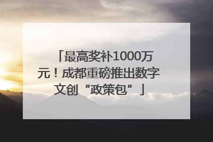 最高奖补1000万元！成都重磅推出数字文创“政策包”
