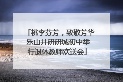 桃李芬芳，致敬芳华 乐山井研研城初中举行退休教师欢送会