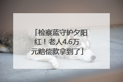 检察蓝守护夕阳红！老人4.6万元赔偿款拿到了