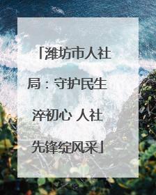 潍坊市人社局：守护民生淬初心 人社先锋绽风采