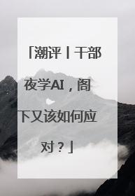 潮评丨干部夜学AI，阁下又该如何应对？