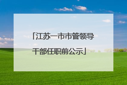 江苏一市市管领导干部任职前公示