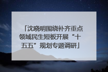 沈晓明围绕补齐重点领域民生短板开展“十五五”规划专题调研