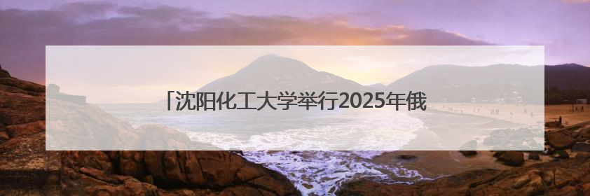 沈阳化工大学举行2025年俄罗斯院士专家辽宁行活动开幕式