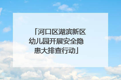 河口区湖滨新区幼儿园开展安全隐患大排查行动